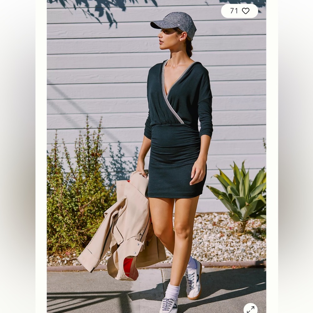Daily Practice by Anthropologie Long-Sleeve Ruched Mini Dress